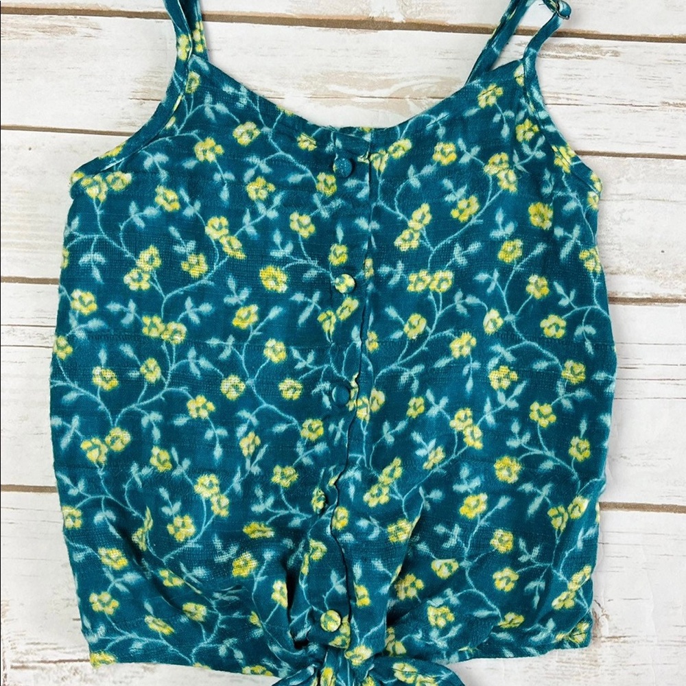Abercrombie Kids Girls Floral Tie Front Tank Top Size 9 10 EUC